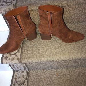 Dark Brown Suede Ankle Boots Forever 21 Size 8.5